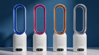 Portable Bladeless Air Cooler 3-in-1 Tower Fan with Purifier Adjustable Speeds for Bedroom Office Home Cooling by Sereniya