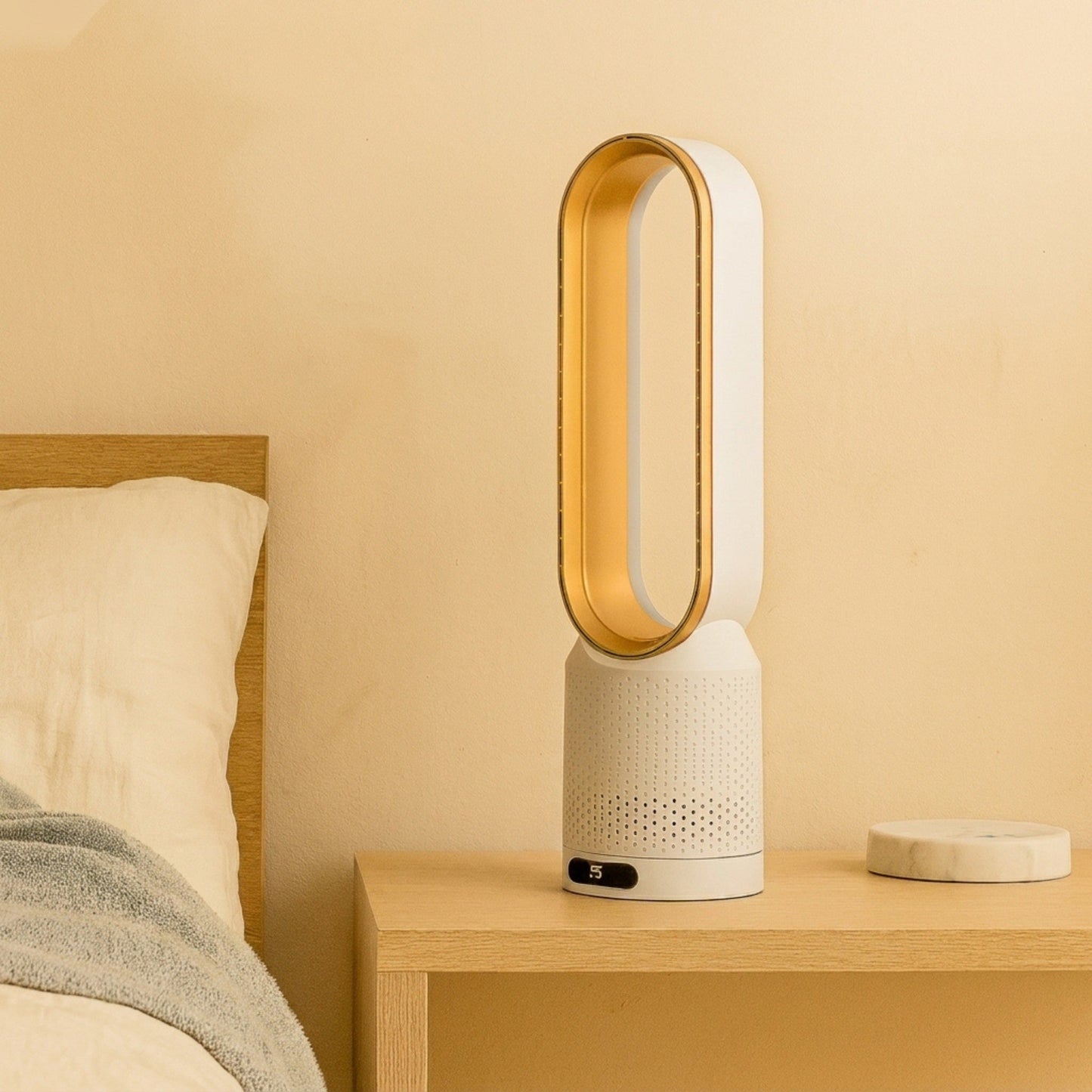 Portable Bladeless Air Cooler 3-in-1 Tower Fan with Purifier Adjustable Speeds for Bedroom Office Home Cooling by Sereniya