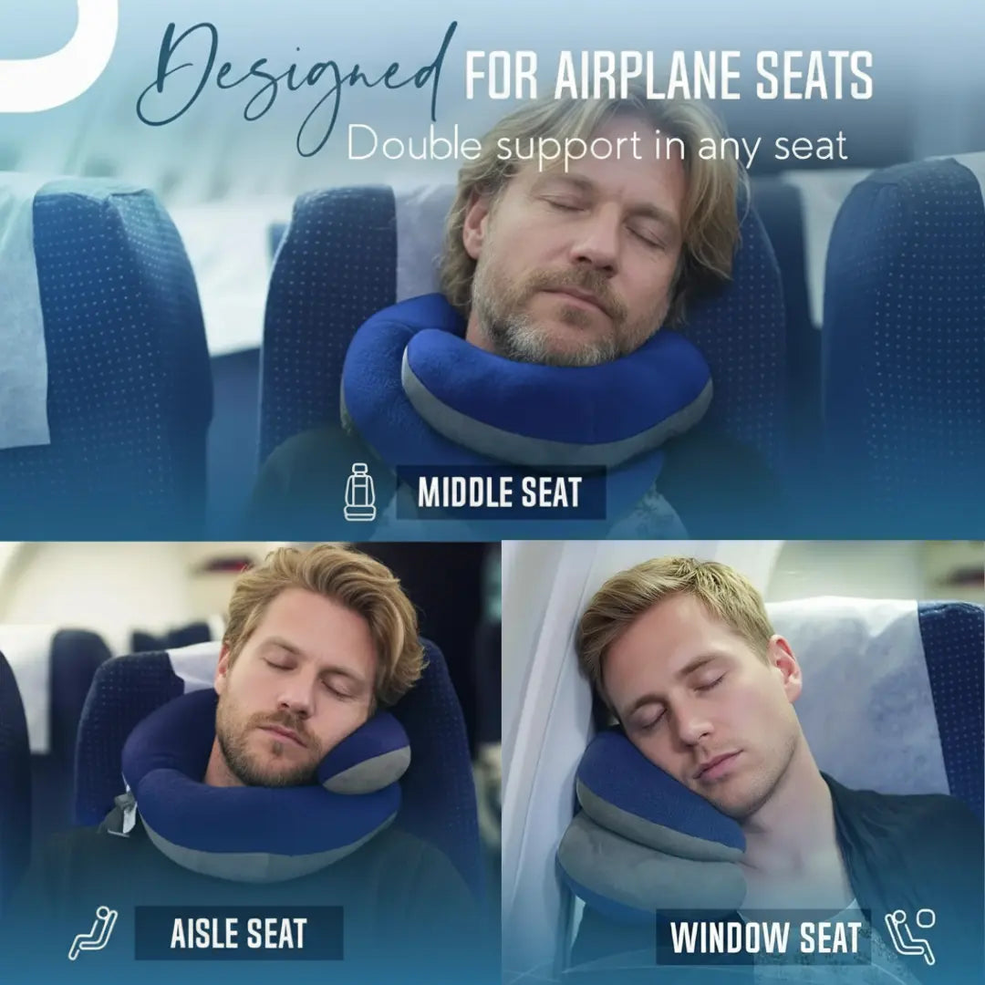 Sereniya Double Support Travel Pillow for Neck and Head Comfort