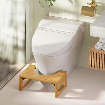 Sereniya Bamboo Foldable Toilet Stool with Non Slip Base