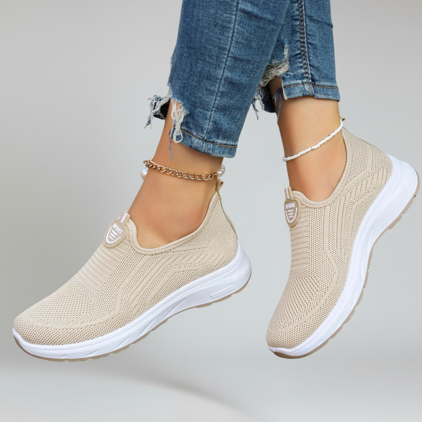 Womens Slip On Walking Sneakers Breathable Air Mesh by Sereniya