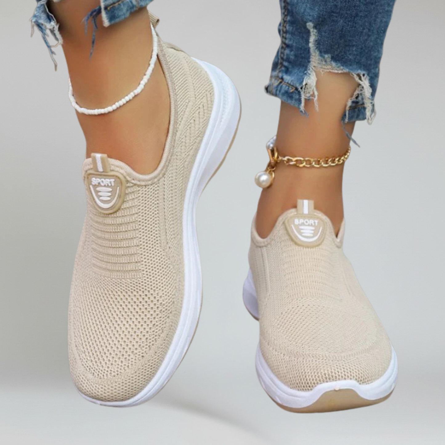 Womens Slip On Walking Sneakers Breathable Air Mesh by Sereniya