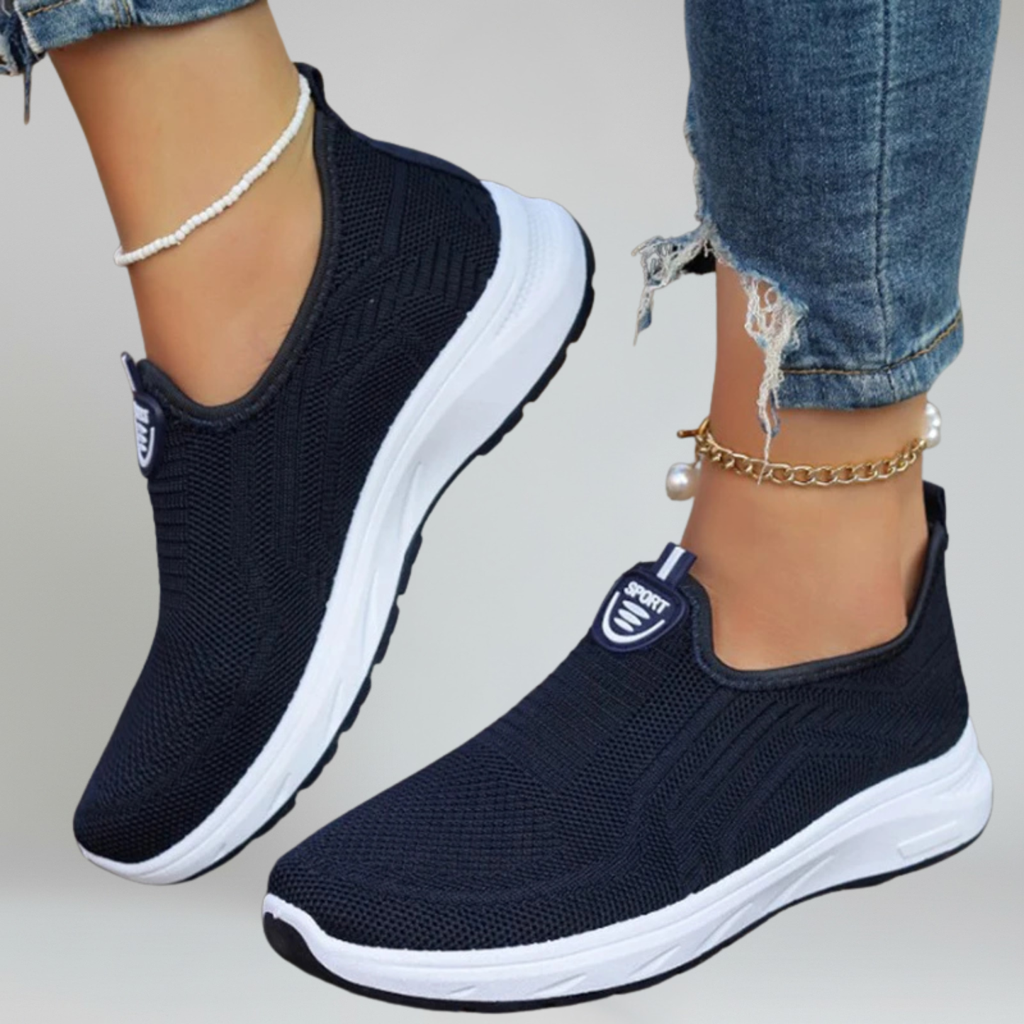 Womens Slip On Walking Sneakers Breathable Air Mesh by Sereniya