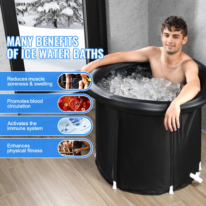 Portable Ice Bath Tub for Athletes — Foldable Outdoor Cold Plunge Tub for At-Home Ice Bath Ritual by Sereniya