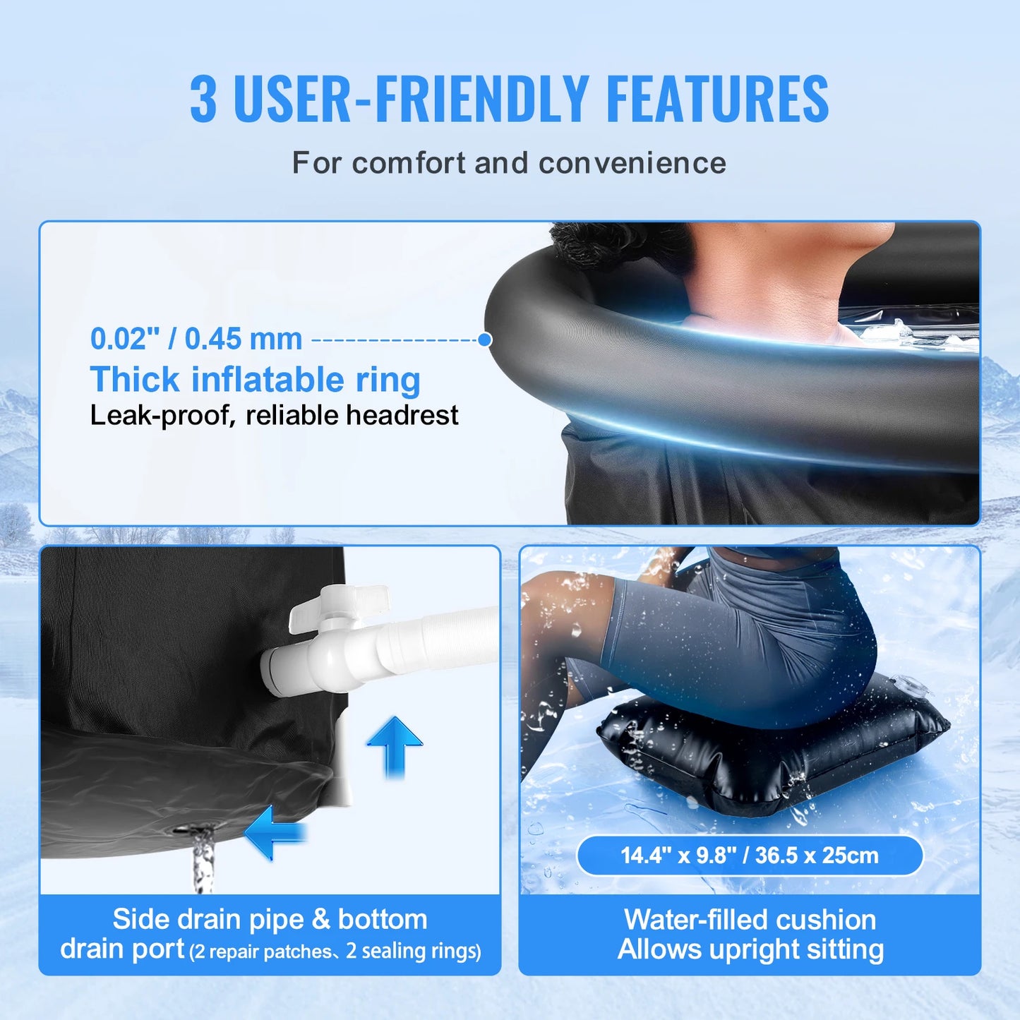 Portable Ice Bath Tub for Athletes — Foldable Outdoor Cold Plunge Tub for At-Home Ice Bath Ritual by Sereniya