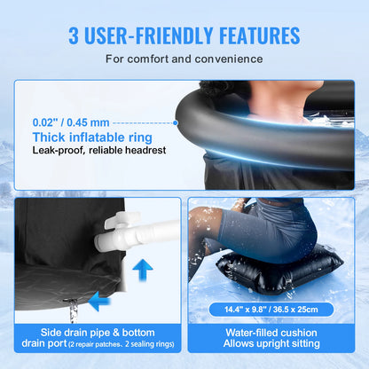 Portable Ice Bath Tub for Athletes — Foldable Outdoor Cold Plunge Tub for At-Home Ice Bath Ritual by Sereniya