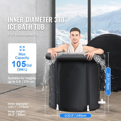 Portable Ice Bath Tub for Athletes — Foldable Outdoor Cold Plunge Tub for At-Home Ice Bath Ritual by Sereniya