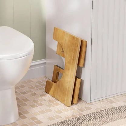 Sereniya Bamboo Foldable Toilet Stool with Non Slip Base