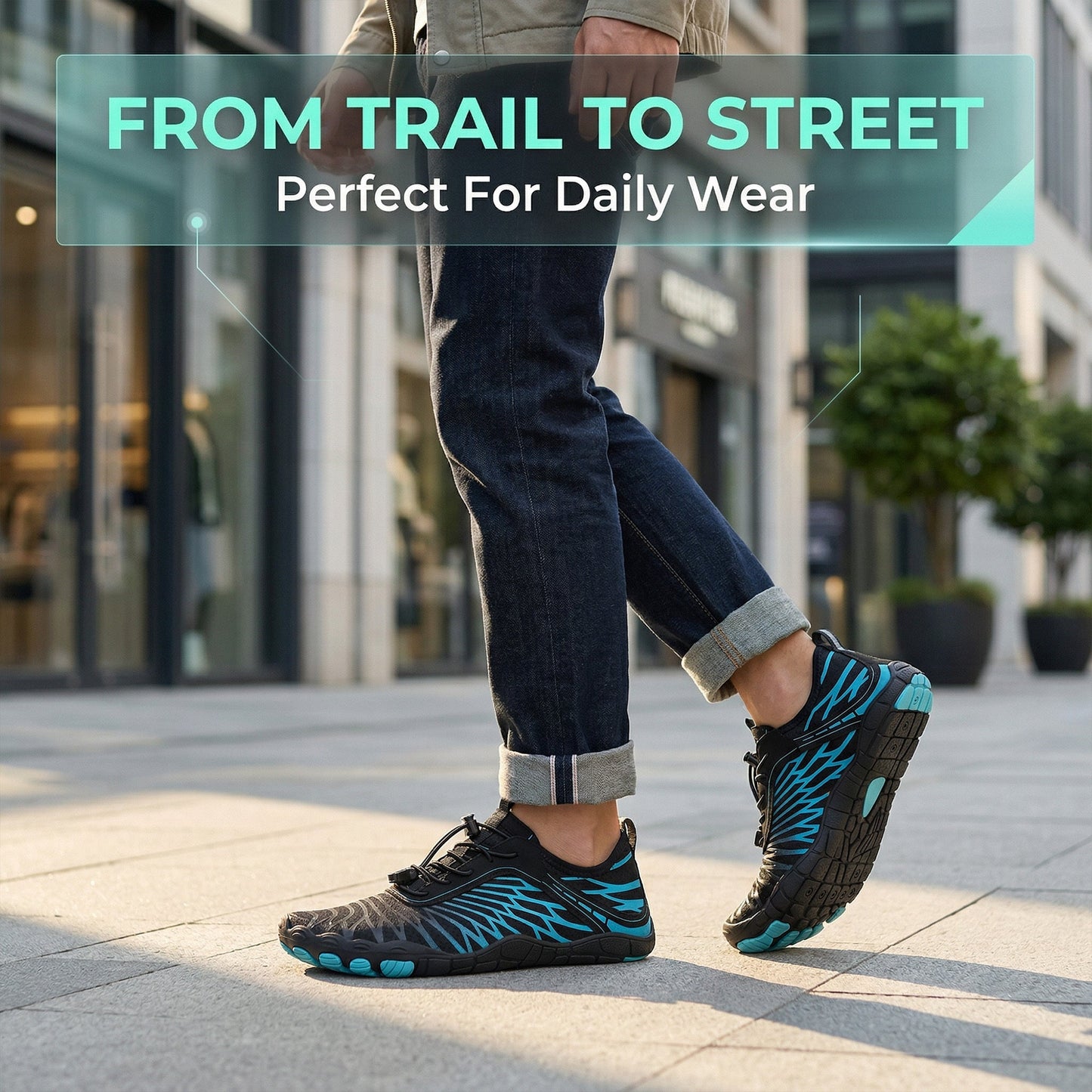 Non Slip Barefoot Shoes Wide Toe Box Zero Drop Everyday Walking by Sereniya