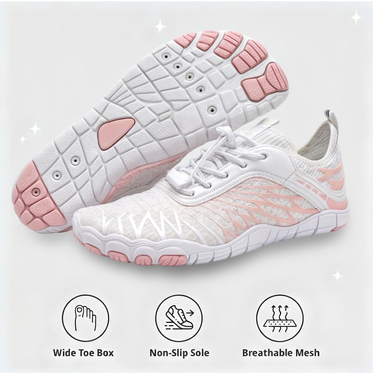 Non Slip Barefoot Shoes Wide Toe Box Zero Drop Everyday Walking by Sereniya