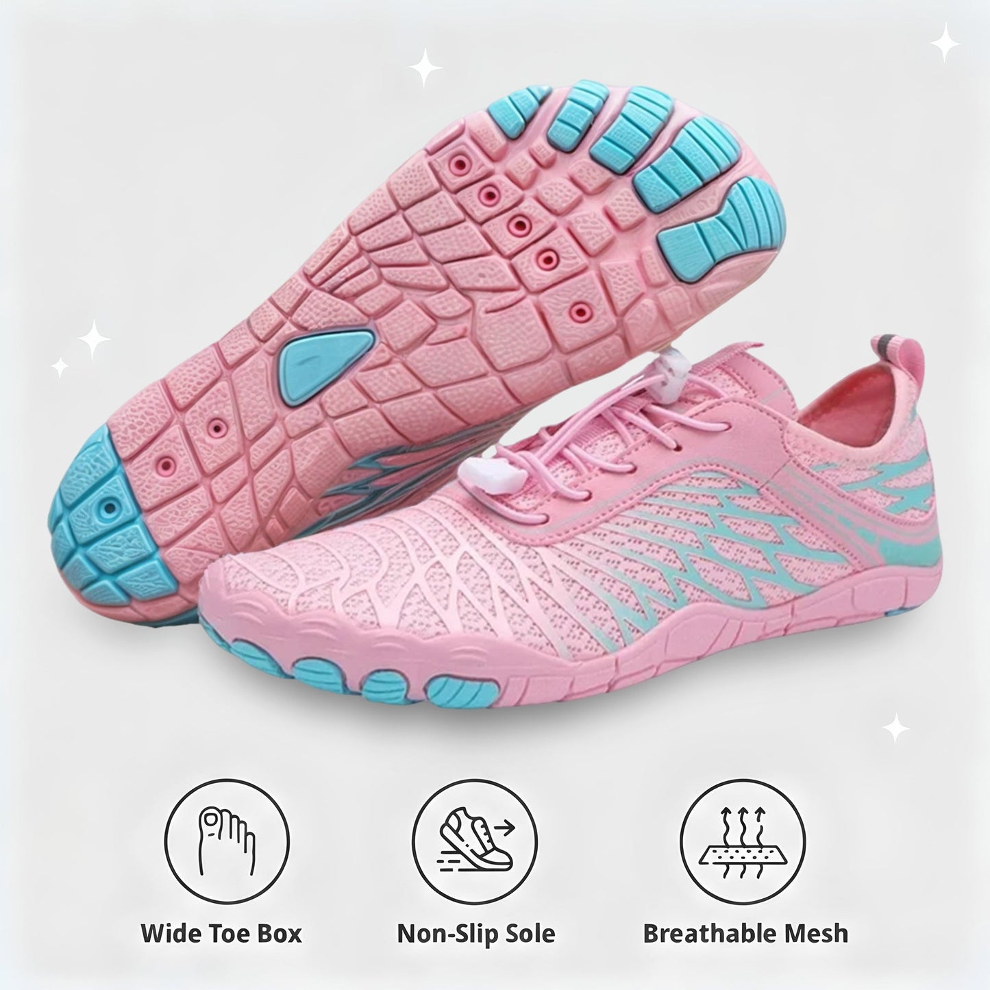 Non Slip Barefoot Shoes Wide Toe Box Zero Drop Everyday Walking by Sereniya