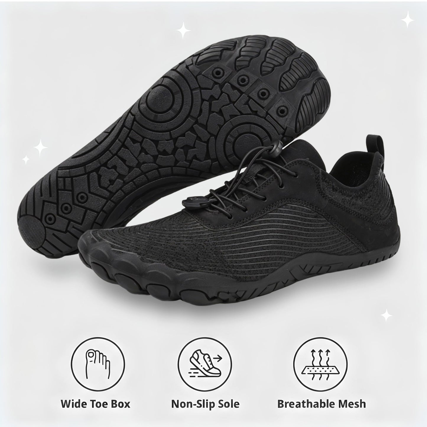 Non Slip Barefoot Shoes Wide Toe Box Zero Drop Everyday Walking by Sereniya