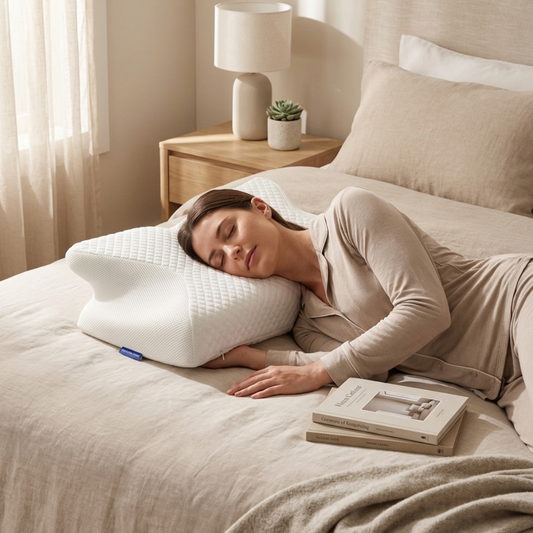 Sereniya Memory Foam Neck Pillow for Neck Support and Sleep Comfort