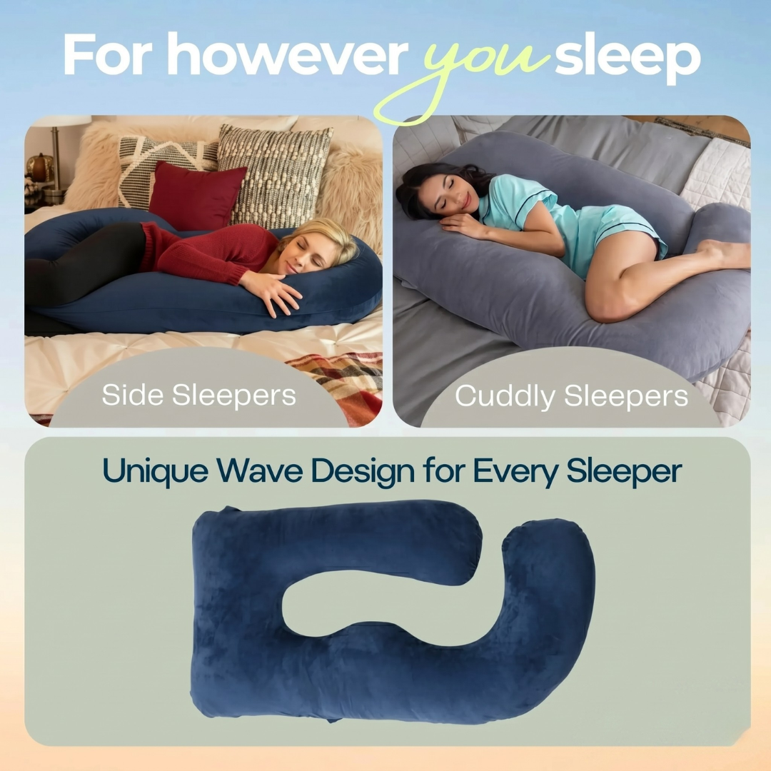 Sereniya Full Body Maternity Pillow for Pregnancy and Sleep Comfort