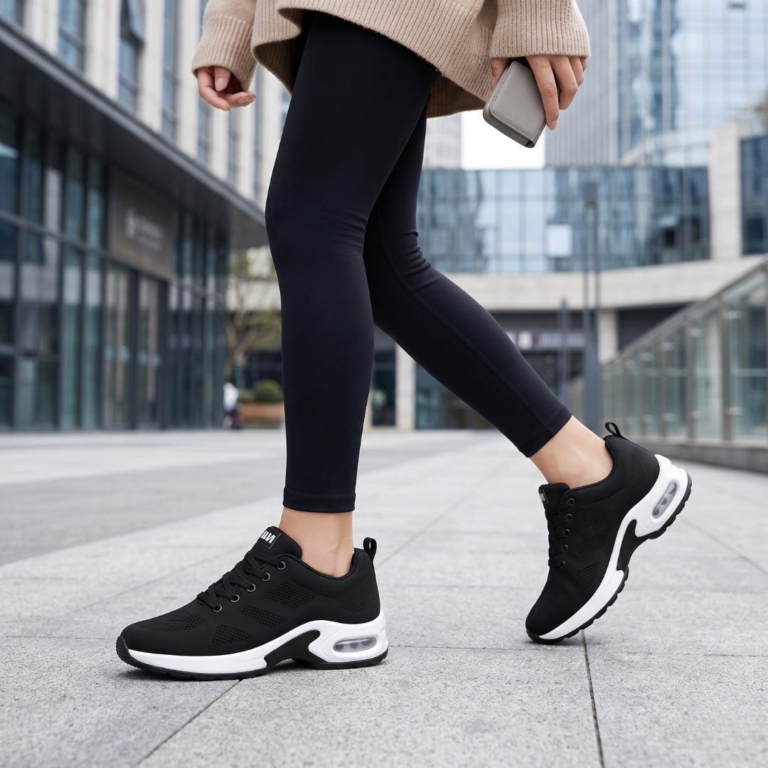 Sereniya Women’s Air Cushion Comfort Sneakers – Black