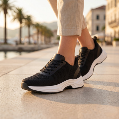 Hands Free Slip On Comfort Shoes in Black and White by Sereniya