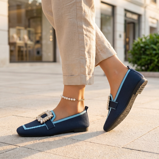 Womens Wide Fit Slip On Comfort Loafers by Sereniya