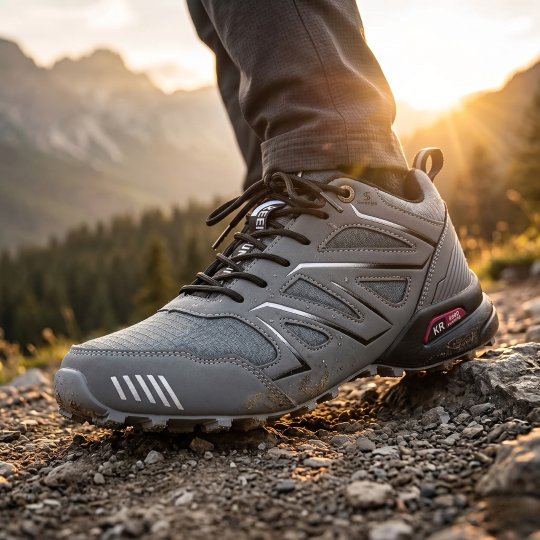 Mens Orthopedic Waterproof Hiking Boots Non Slip Outdoor Trekking by Sereniya