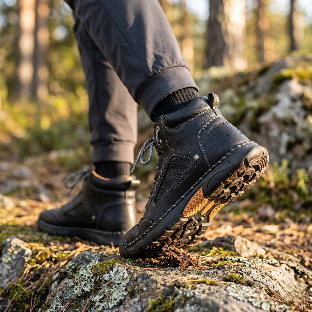 Mens Waterproof Orthopedic Hiking Boots with Arch Support by Sereniya