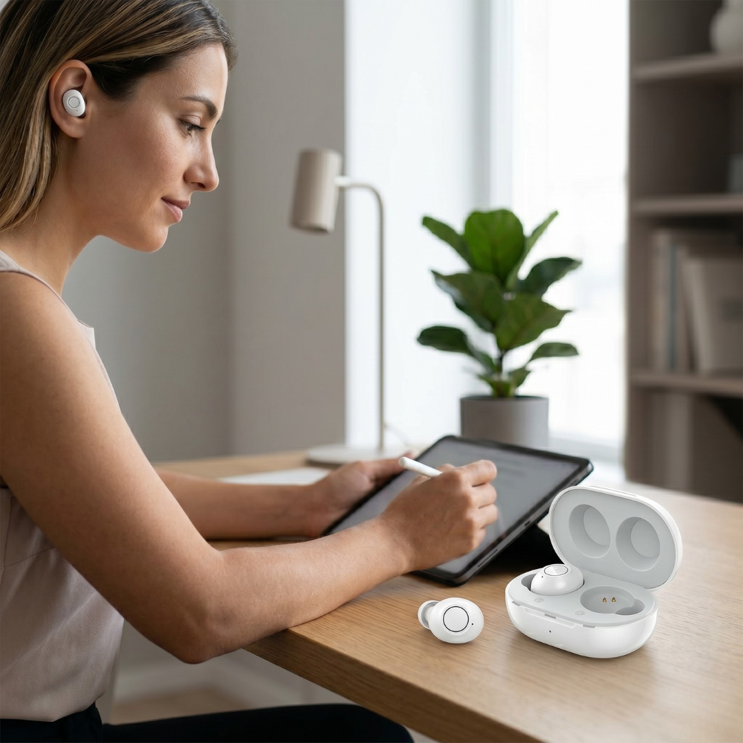 Sereniya Rechargeable Sound Amplifier with Charging Case