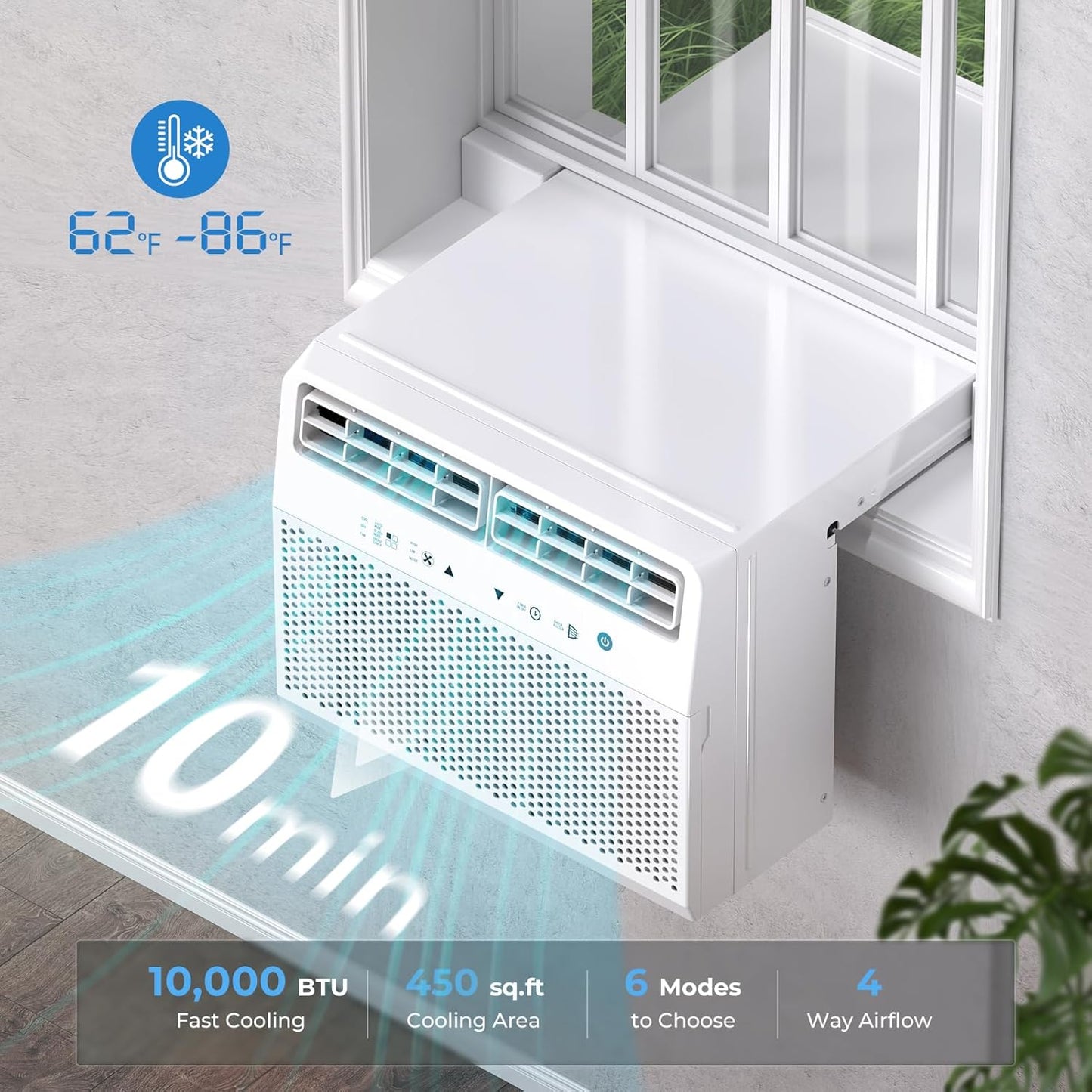 Antarctic Star U-Shaped Air Conditioner Window Unit 12000BTU