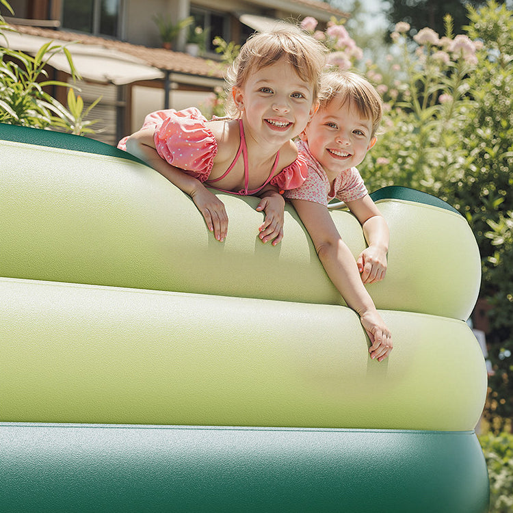 Inflatable Family Pool with UV Shade Canopy — Portable Backyard Swimming Pool for Outdoor Summer Fun by Sereniya