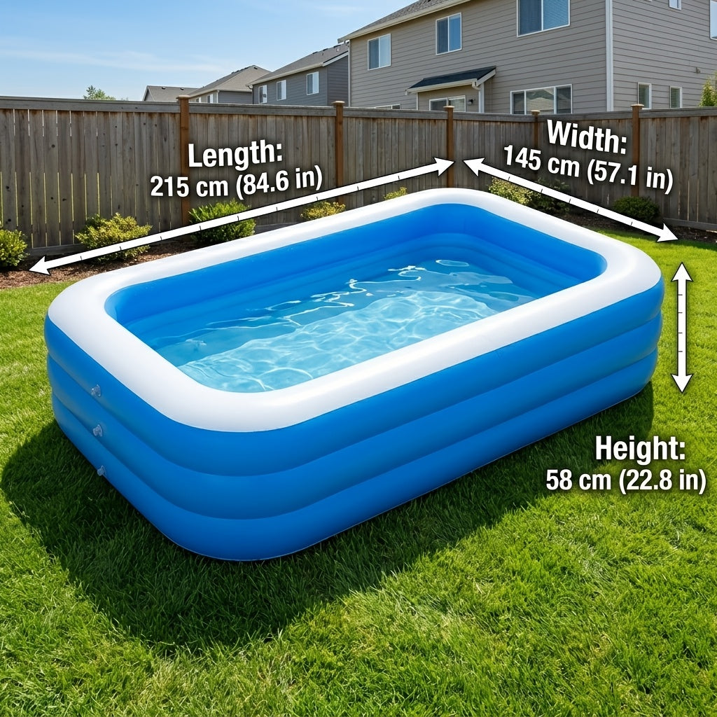Extra Large Inflatable Swimming Pool for Backyard — Foldable Portable PVC Family Pool for Home & Outdoor Summer Fun by Sereniya