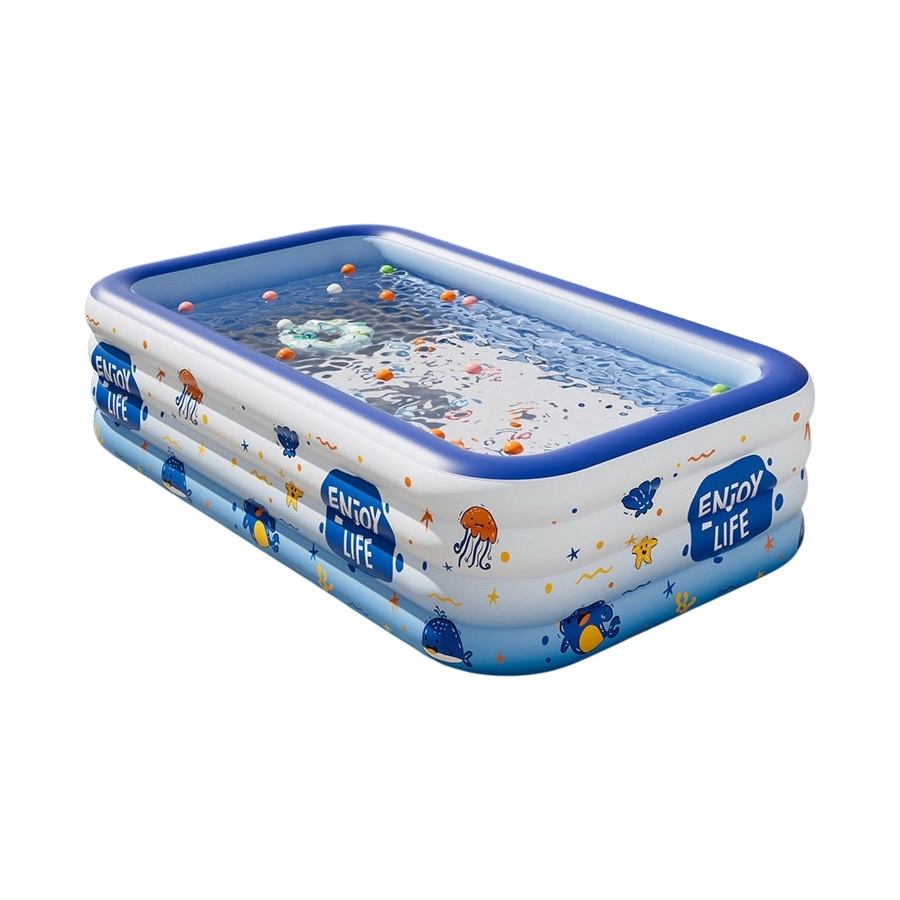 Inflatable Family Pool with UV Shade Canopy — Portable Backyard Swimming Pool for Outdoor Summer Fun by Sereniya