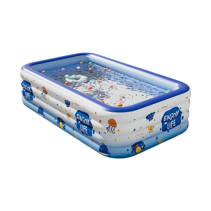 Inflatable Family Pool with UV Shade Canopy — Portable Backyard Swimming Pool for Outdoor Summer Fun by Sereniya