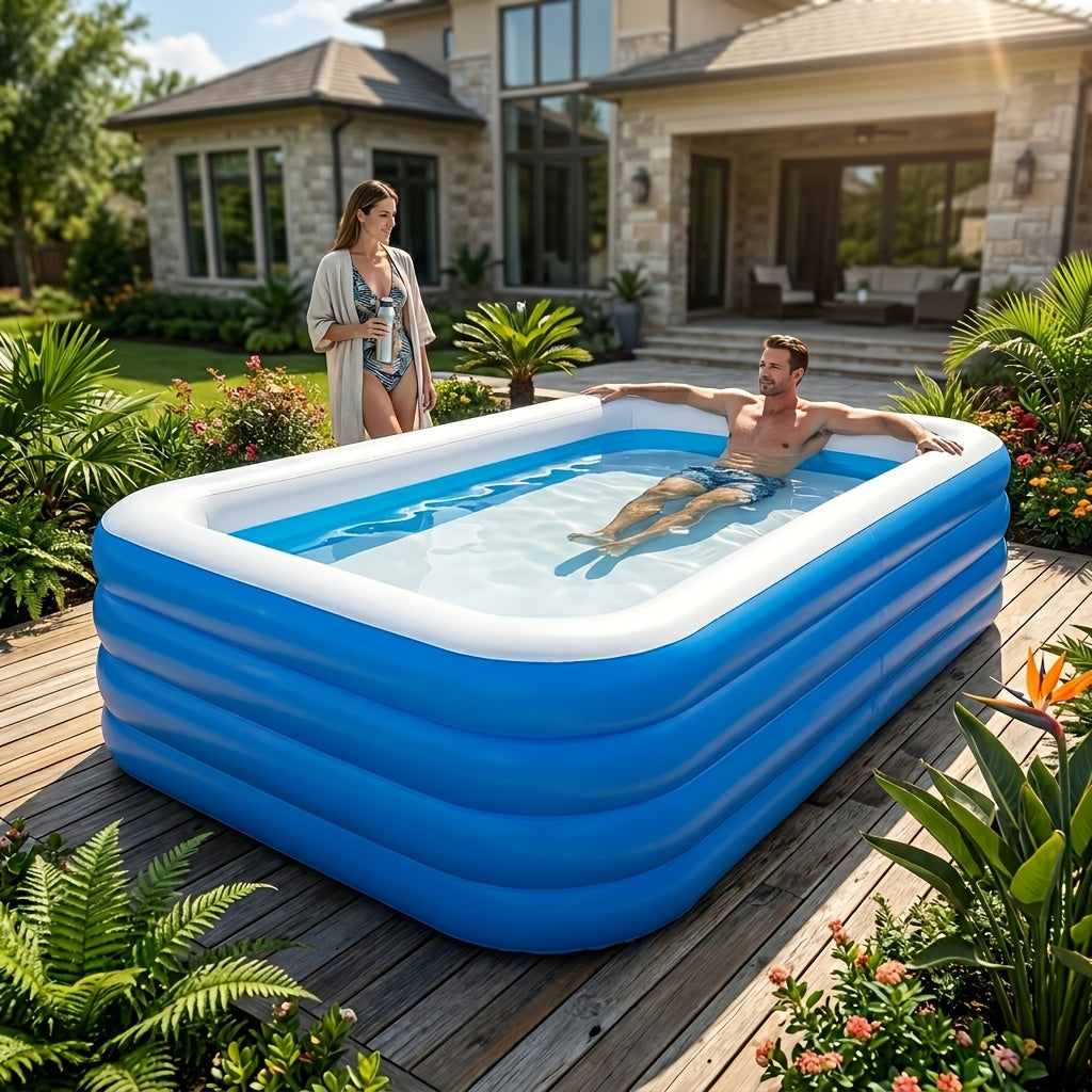 Extra Large Inflatable Swimming Pool for Backyard — Foldable Portable PVC Family Pool for Home & Outdoor Summer Fun by Sereniya