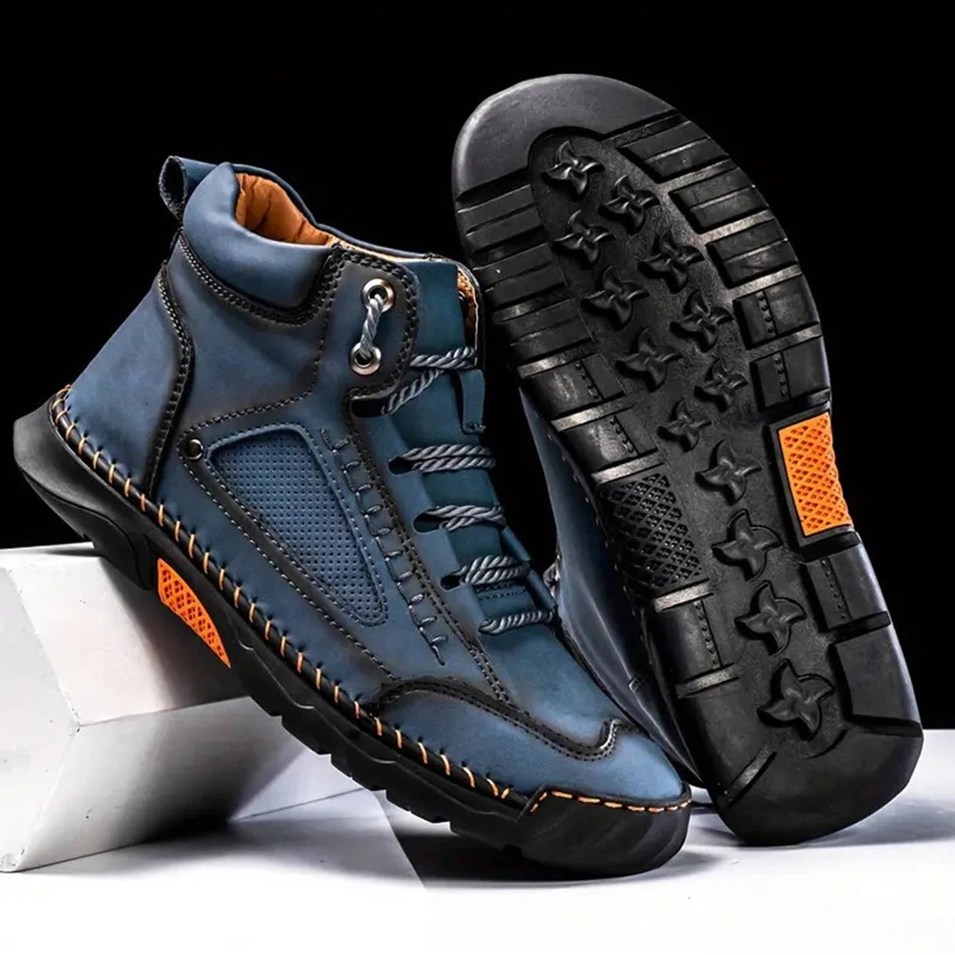 Mens Waterproof Orthopedic Hiking Boots with Arch Support by Sereniya