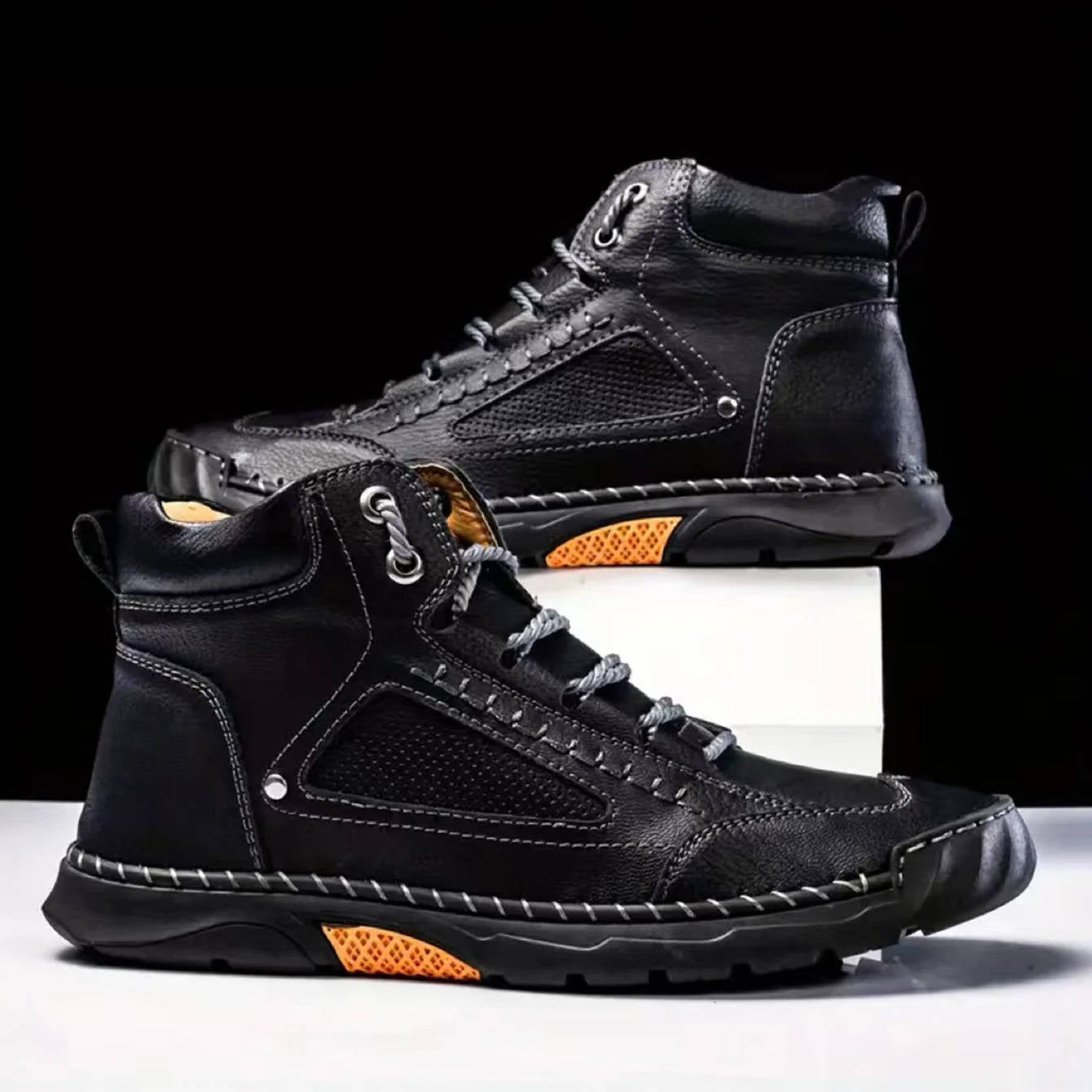 Mens Waterproof Orthopedic Hiking Boots with Arch Support by Sereniya