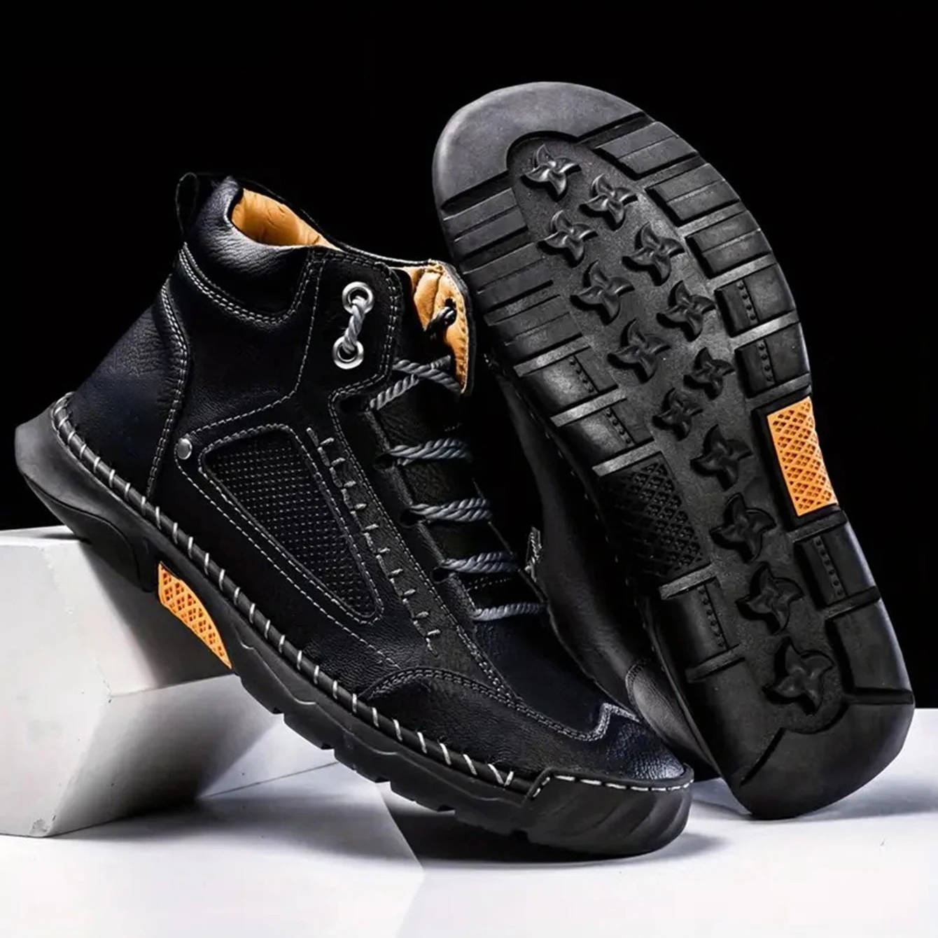 Mens Waterproof Orthopedic Hiking Boots with Arch Support by Sereniya