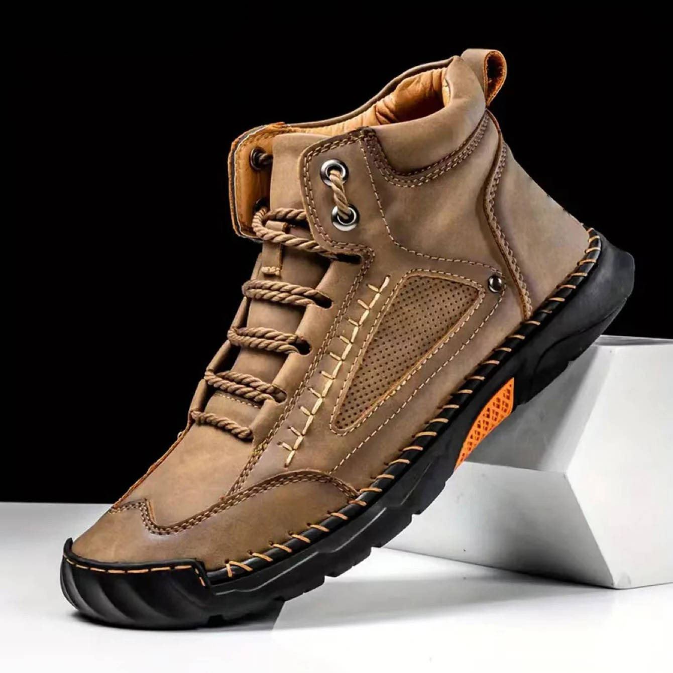Mens Waterproof Orthopedic Hiking Boots with Arch Support by Sereniya