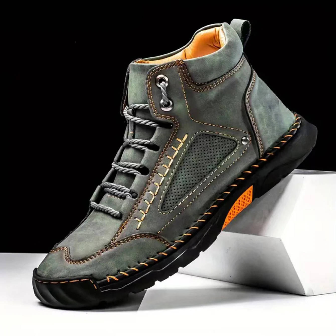 Mens Waterproof Orthopedic Hiking Boots with Arch Support by Sereniya