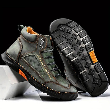 Mens Waterproof Orthopedic Hiking Boots with Arch Support by Sereniya