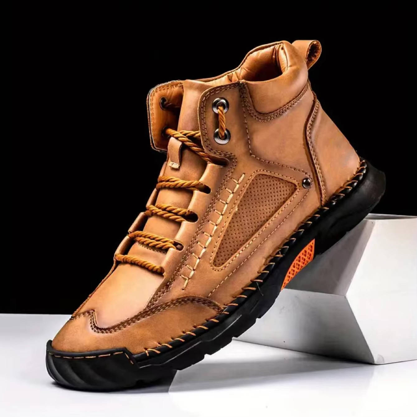Mens Waterproof Orthopedic Hiking Boots with Arch Support by Sereniya