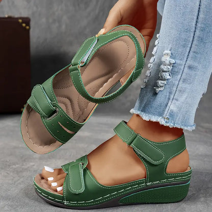 Womens Wide Fit Wedge Heel Sandals by Sereniya