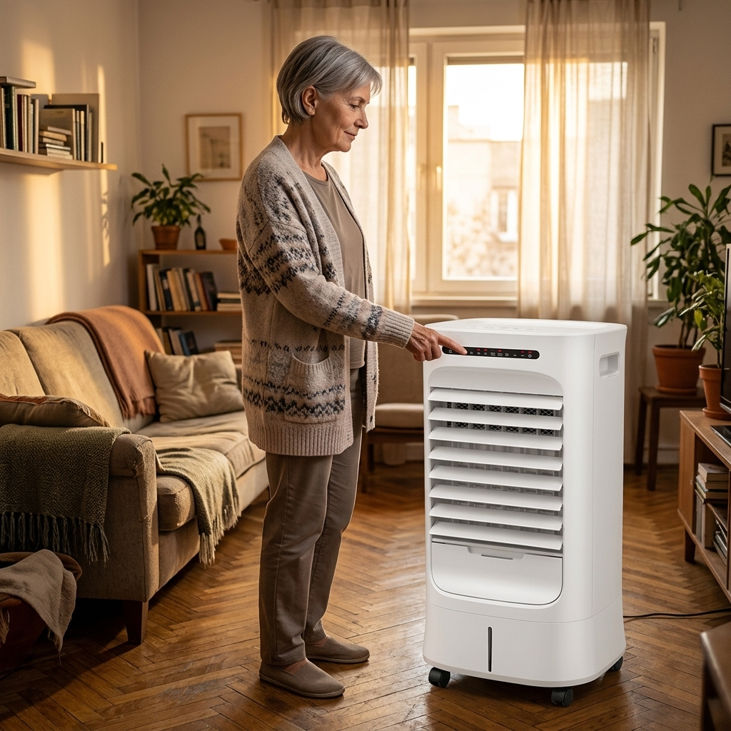 Bladeless Windowless Portable Air Conditioner Quiet Tower Cooling Fan with Remote Control for Bedroom Home Office by Sereniya
