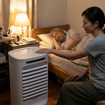 Bladeless Windowless Portable Air Conditioner Quiet Tower Cooling Fan with Remote Control for Bedroom Home Office by Sereniya
