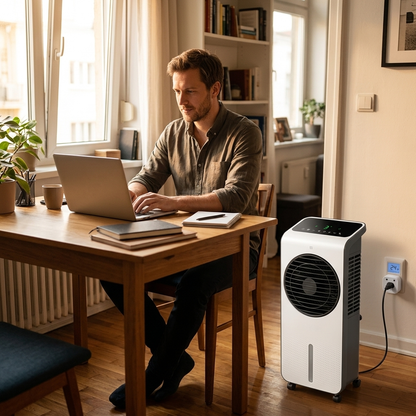 Windowless Portable Air Conditioner Energy Efficient 360 Oscillating Air Cooler Remote Control for Bedroom Office by Sereniya