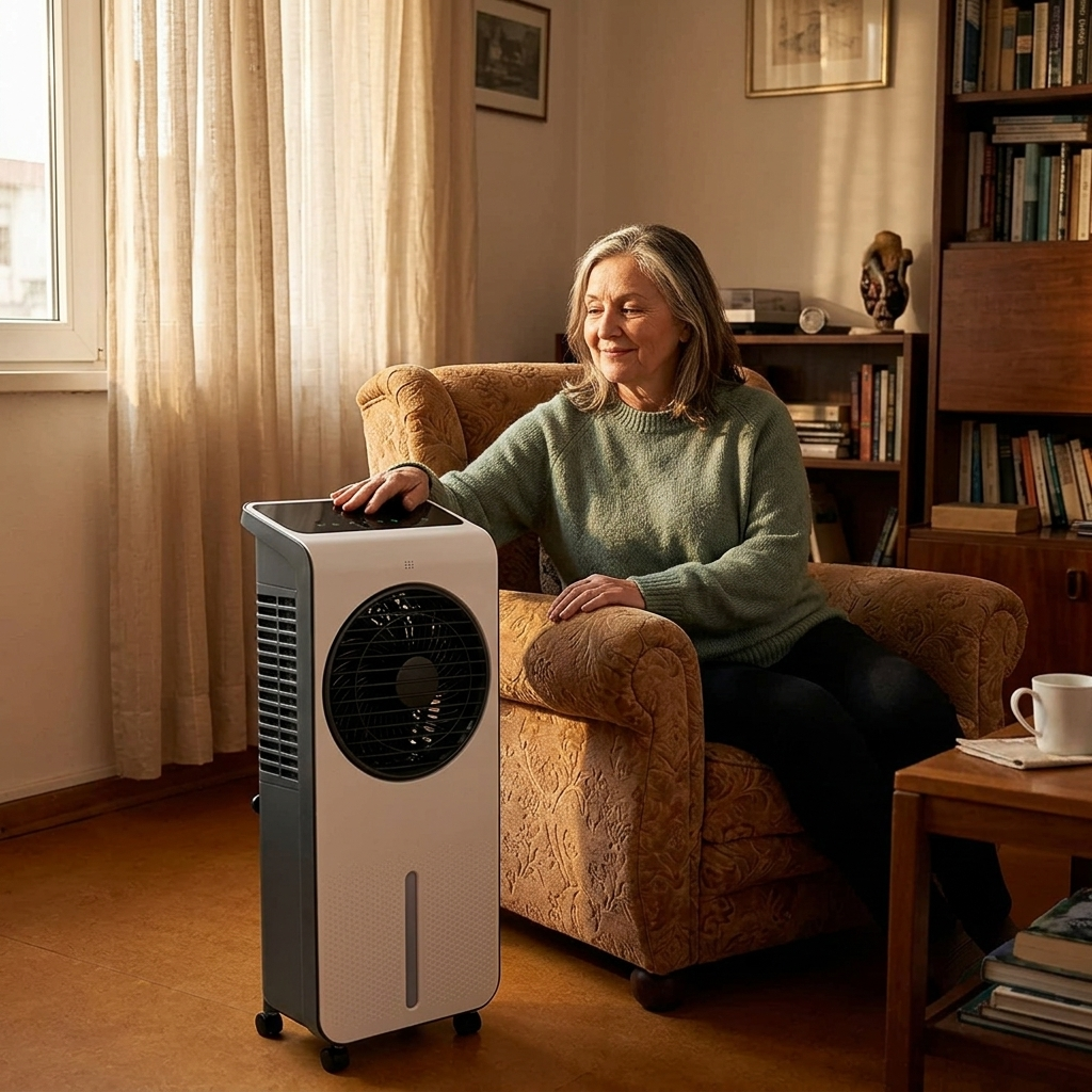 Windowless Portable Air Conditioner Energy Efficient 360 Oscillating Air Cooler Remote Control for Bedroom Office by Sereniya