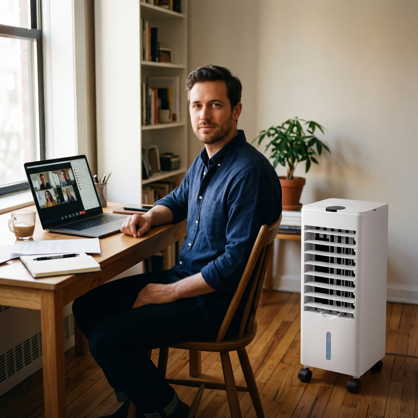 Quiet Windowless Portable Air Conditioner Ultra Silent Evaporative Air Cooler for Bedroom Sleep Home Office by Sereniya