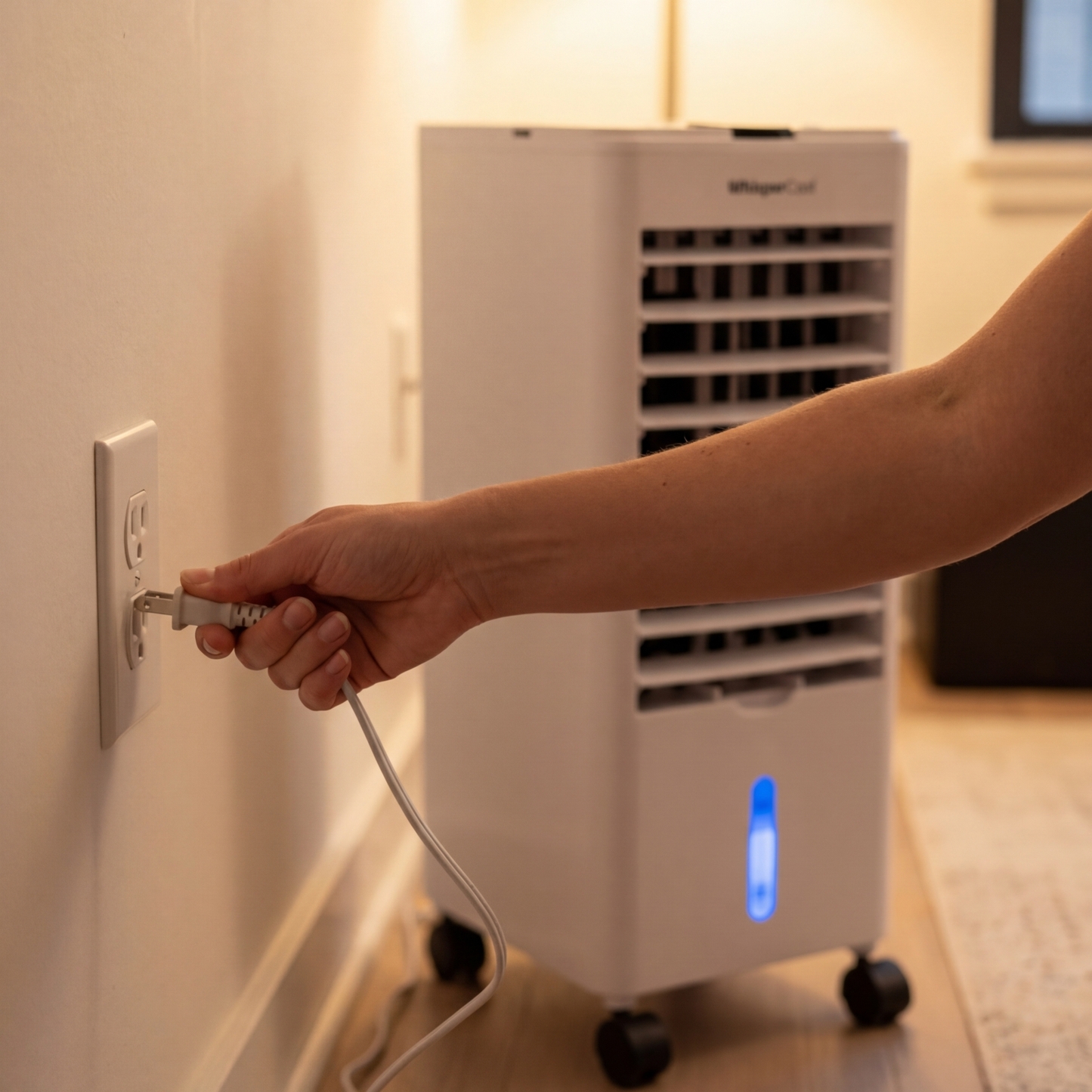 Quiet Windowless Portable Air Conditioner Ultra Silent Evaporative Air Cooler for Bedroom Sleep Home Office by Sereniya