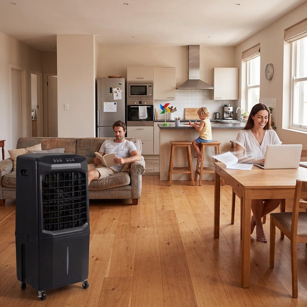 Windowless Portable Air Conditioner Evaporative Air Cooler with 7 Gallon Water Tank Remote Control for Home Office Garage by Sereniya