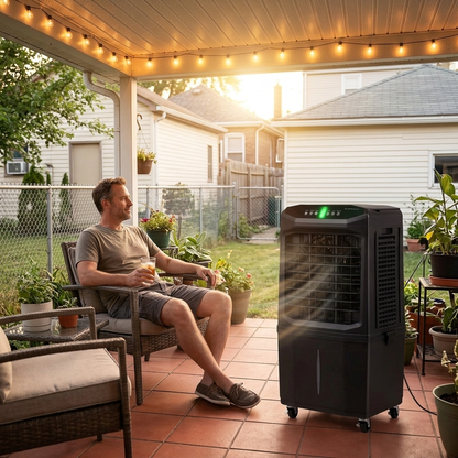 Windowless Portable Air Conditioner Evaporative Air Cooler with 7 Gallon Water Tank Remote Control for Home Office Garage by Sereniya