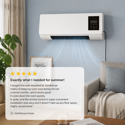 Wall Mounted Air Conditioner Portable Mini AC 3-Speed Fan with Timer for Bedroom Office Home Cooling by Sereniya
