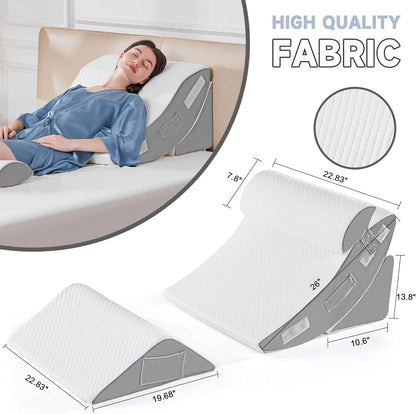 Sereniya Wedge Pillow Set for Elevated Sleep Comfort