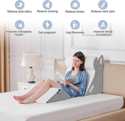 Sereniya Wedge Pillow Set for Elevated Sleep Comfort