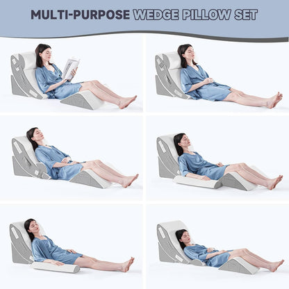 Sereniya Wedge Pillow Set for Elevated Sleep Comfort